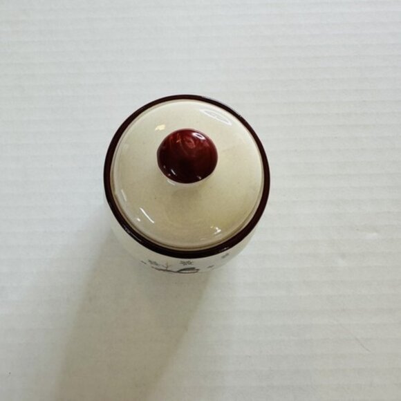 Royal Seasons Stoneware Sugar Bowl with Lid Snowman Snowflakes Christmas Holiday - Picture 5 of 9